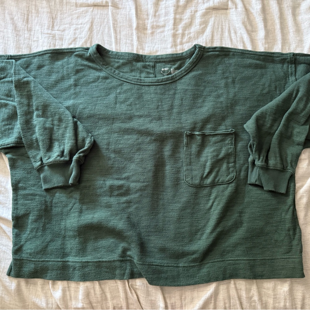 Aerie Green Off the Shoulder Sweater